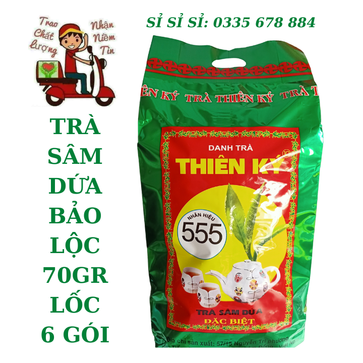 Trà sâm dứa thiên ký Pha trà đá, trà tắt, trà đường.