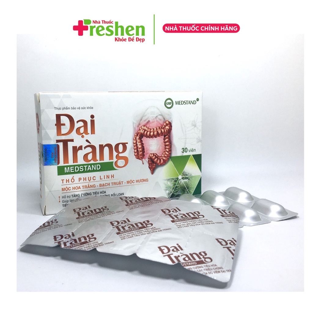 Đại Tràng Medstand - Hỗ trợ tăng cường tiêu hóa, giảm rối loạn tiêu hóa từ mộc hoa trắng và thảo dược - Hộp 30 viên