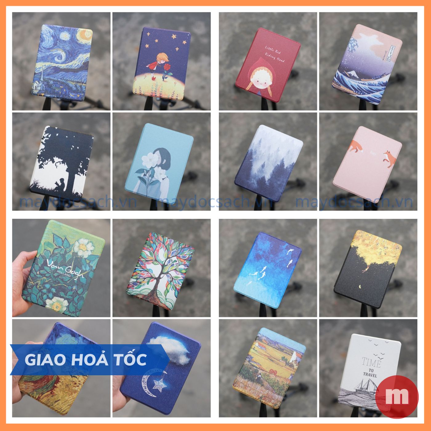 PPW5 | Bao da Kindle Paperwhite 5 - Họa tiết sống động, ốp sau PVC - Smartcover tự động tắt mở