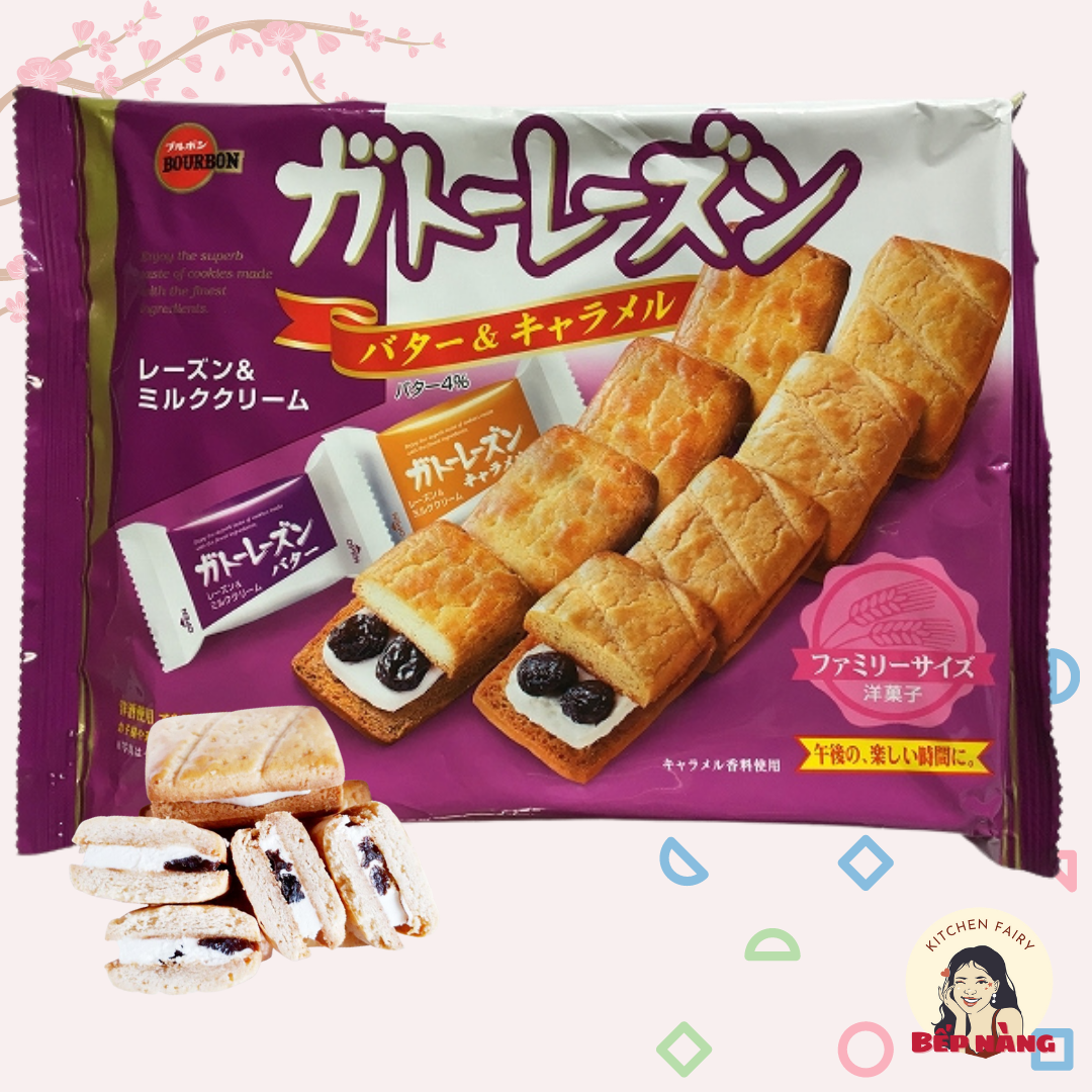 Bánh quy kẹp nho bournon vị bơ và caramen
