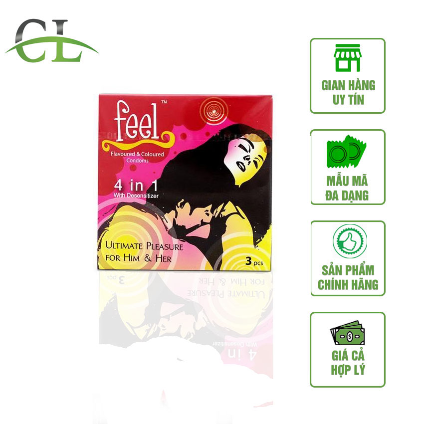 [FREESHIP] Bao Cao Su Gân Gai Kéo Dài Thời Gian Feel 4in1 Malaysia Thăng Hoa Mọi Cuộc Yêu Và Tận Hưởng Cảm Giác Tuyệt Vời Trọn Vẹn Mọi Khoảnh Khắc - Che Tên Sản Phẩm - Codoluxury