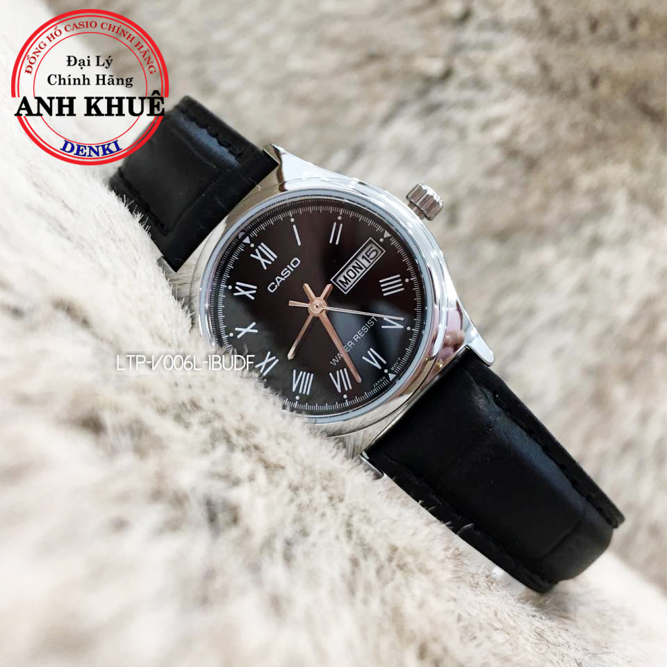 Đồng Hồ Nữ thương hiệu Casio LTP-V006L-1BUDF Dây Da thật cao cấp