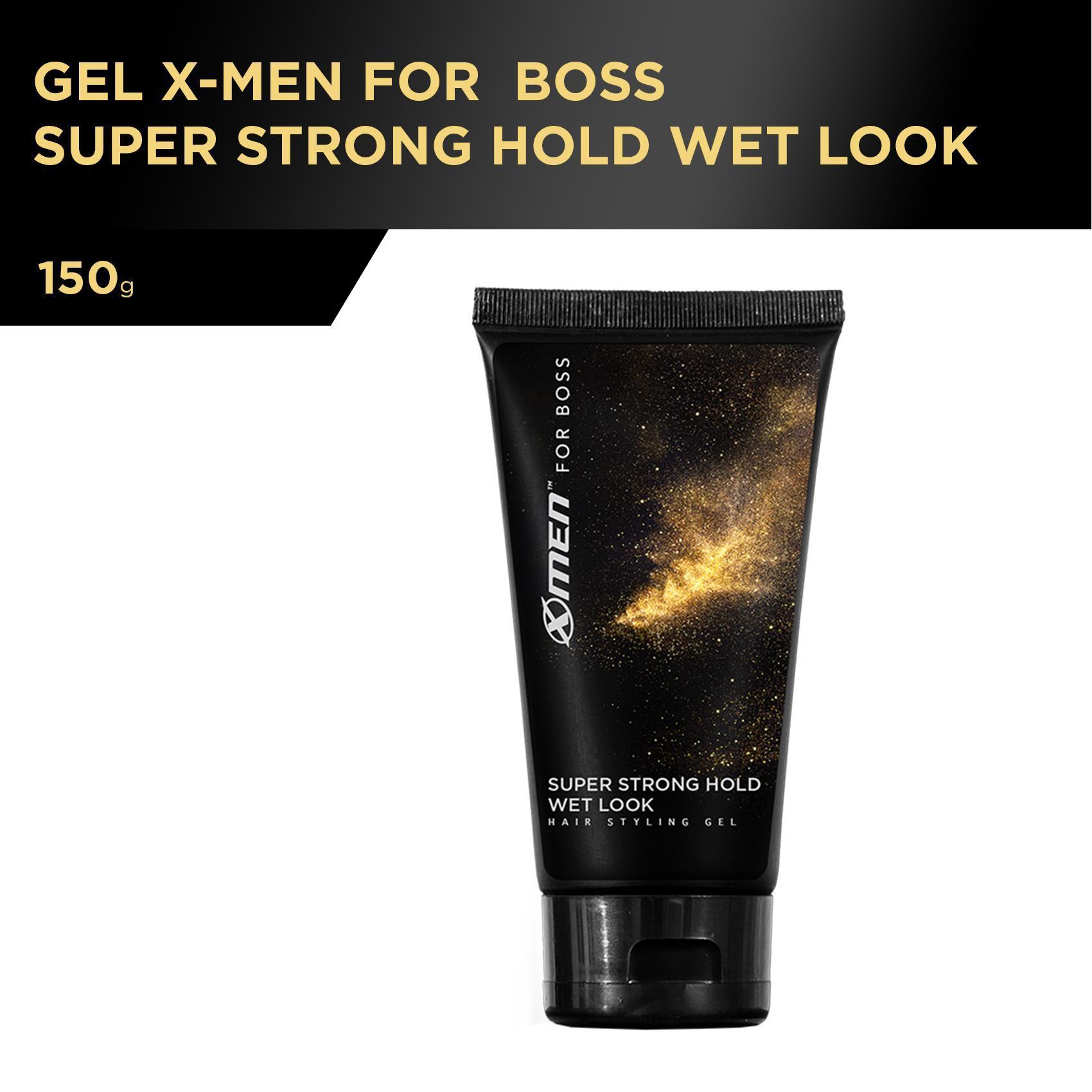 Gel tạo kiểu tóc X-Men For Boss Super Strong Hold Natural Look 150g vàng