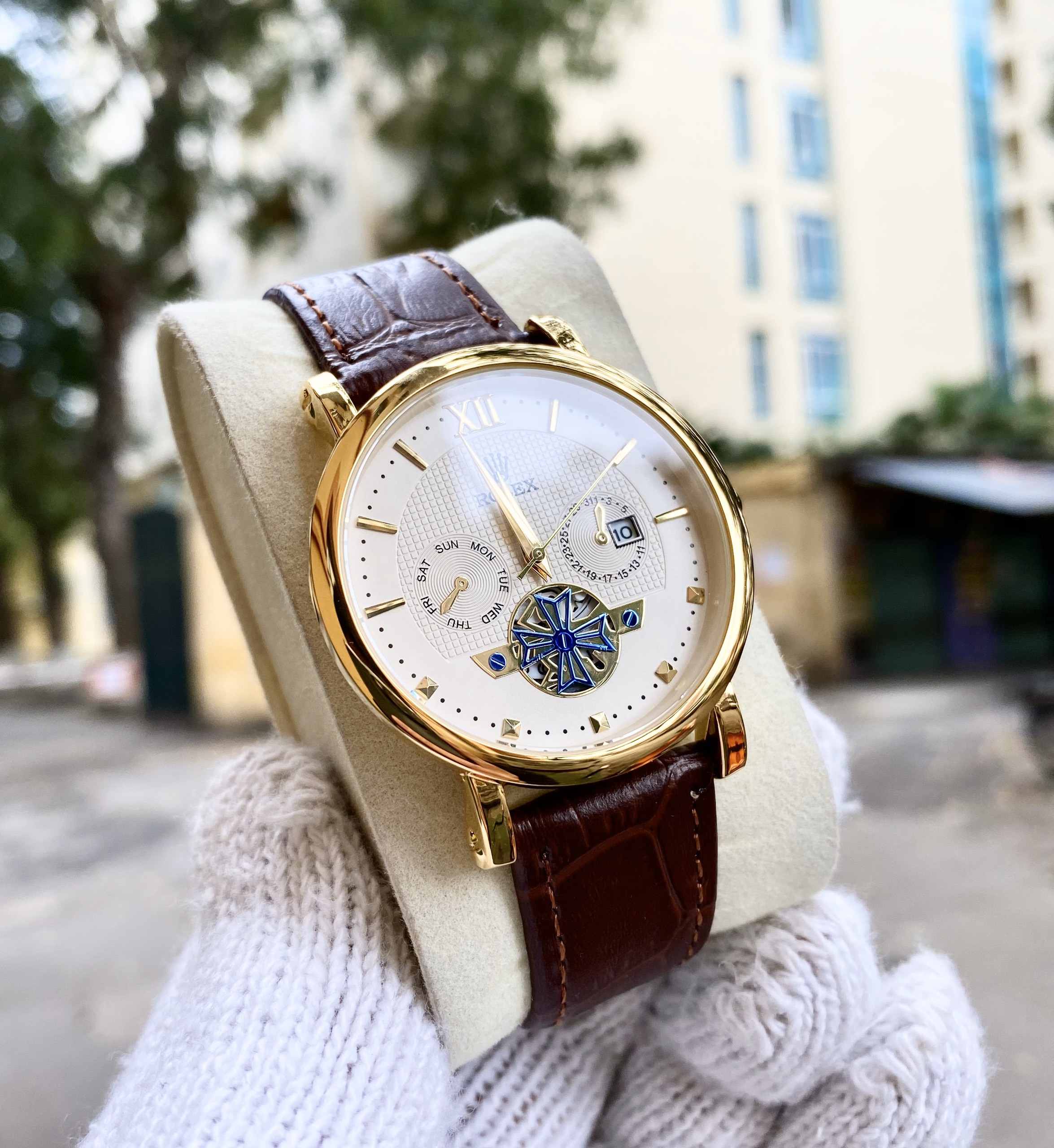 [KHUYẾN MẠI KHỦNG] TẶNG 1 Dây da cao cấp + 2 pin AG4 trị giá 100.000đ Khi Mua Đồng Hồ Nam R0LEX R075B Dây Da Chống Xước, Chống Nước