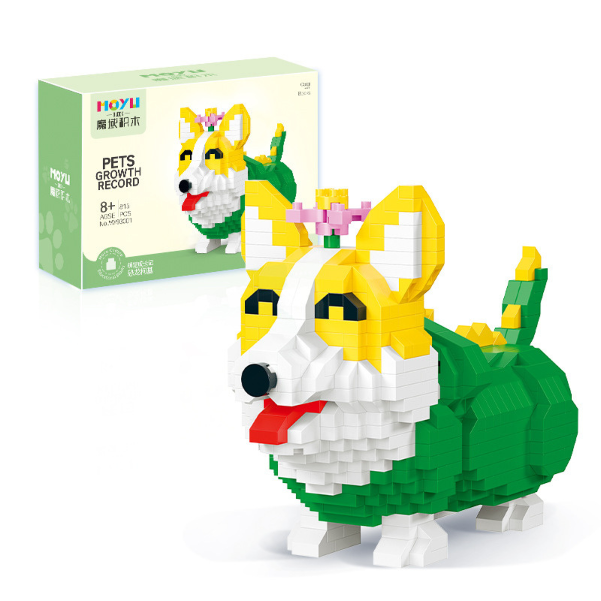 Đồ chơi xếp hình lego, mô hình Chó Corgi, xếp hình con vật đáng yêu,bộ ghép hình thú cưng 3D DORENO
