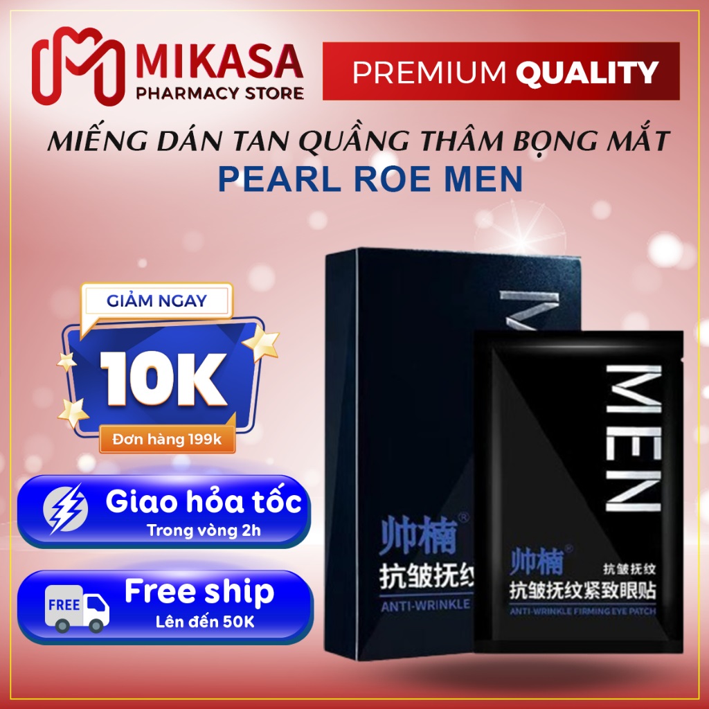 Miếng Dán Collagen Giảm Quầng Thâm và Bọng Mắt Pearl Roe Men - Miếng Dán Pearl Roe Hút Quầng Thâm, Làm Mịn Nếp Nhăn Mắt