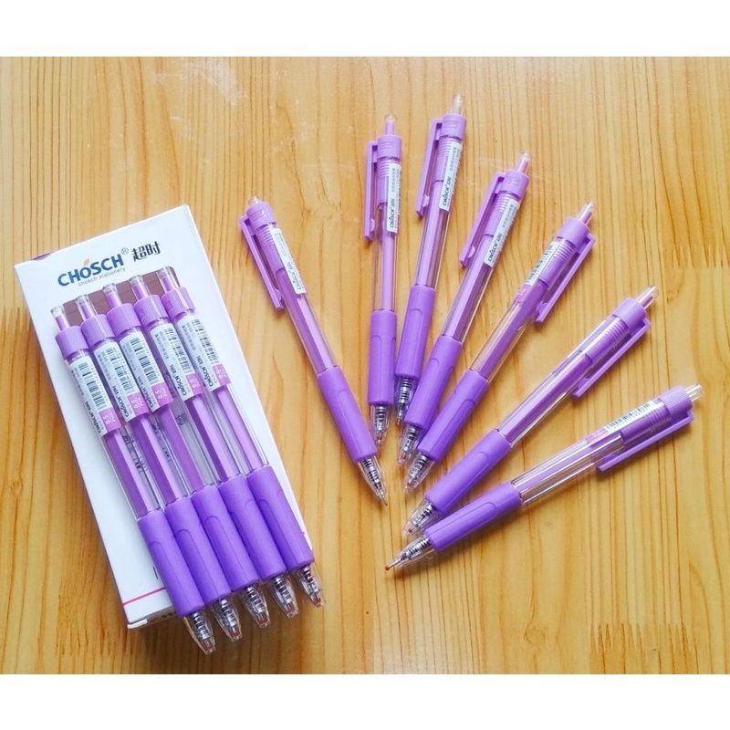 Hộp 12 cây Bút gel bấm Chosch,Cenvava