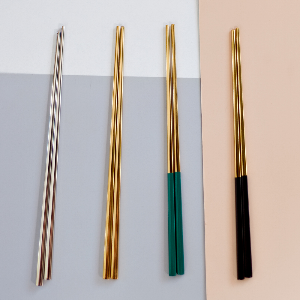 [HCM]Đũa inox mạ vàng dành cho phòng ăn nhiều màu