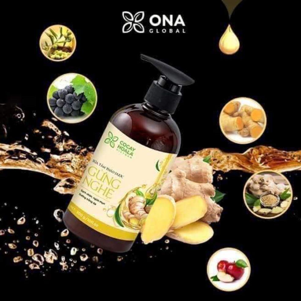 [Cỏ cây hoa lá } Sữa tắm thảo dược gừng nghệ