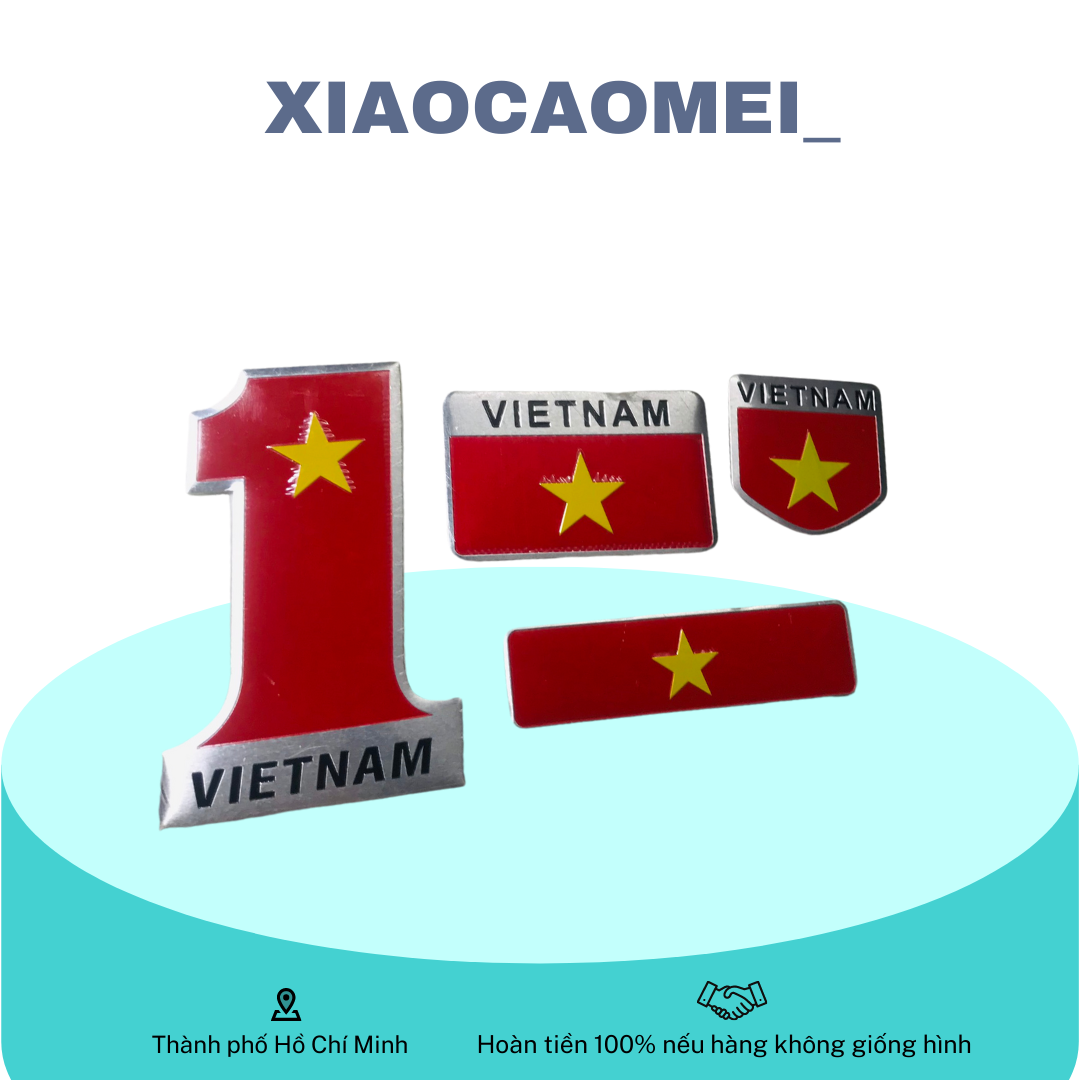 Tem nhôm cờ Việt Nam, tem nhôm giá rẻ, tem dán xe máy, tem dán xe, trang trí xe