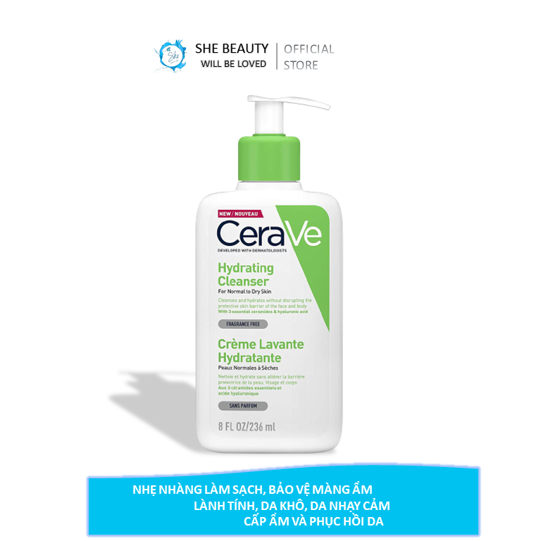 Sữa rửa mặt Cerave Hydrating Facial Cleanser Da Khô-Nhạy Cảm