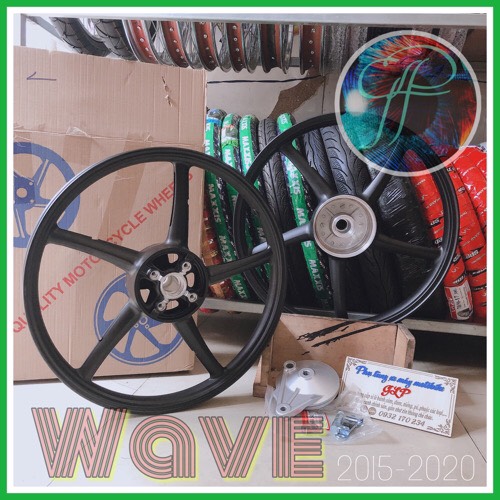 [HCM]Bánh mâm Wave 5 cây kiểu RCB trước và sau 1.4 đĩa bằng kèm má đùm sau.