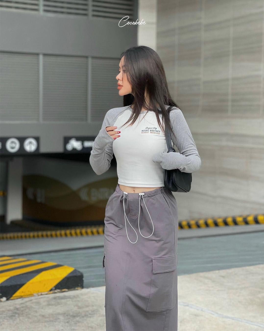 Set áo croptop chân váy túi hộp COCOBEBE