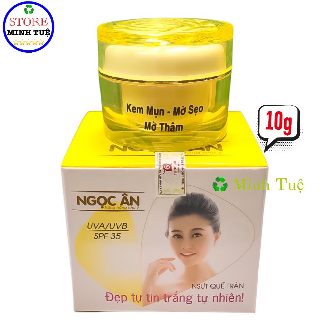 Kem Ngọc Ân-Kem mụn , mờ sẹo, mờ thâm se khít lỗ chân lông ngăn ngừa mụn giúp tái tạo làn da mới hàng chính hãng ( 10g )