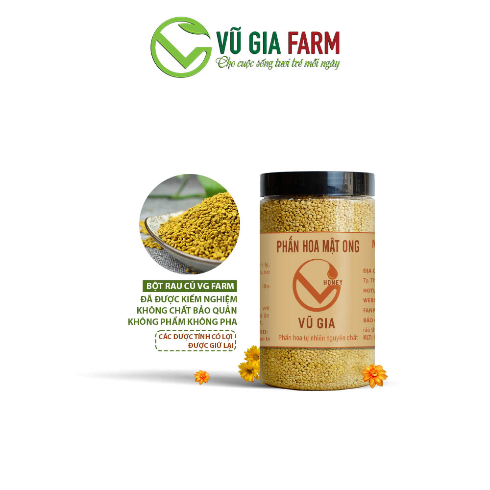 Phấn Hoa Mật Ong Nguyên Chất Vũ Gia - Hỗ trợ phục hồi sức khỏe, tăng cường sinh lực - Đã được kiểm nghiệm y tế