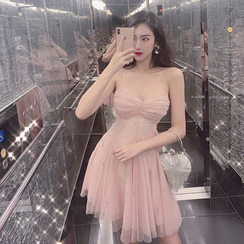 Váy 2 dây nhũ kim tuyến kiều nữ