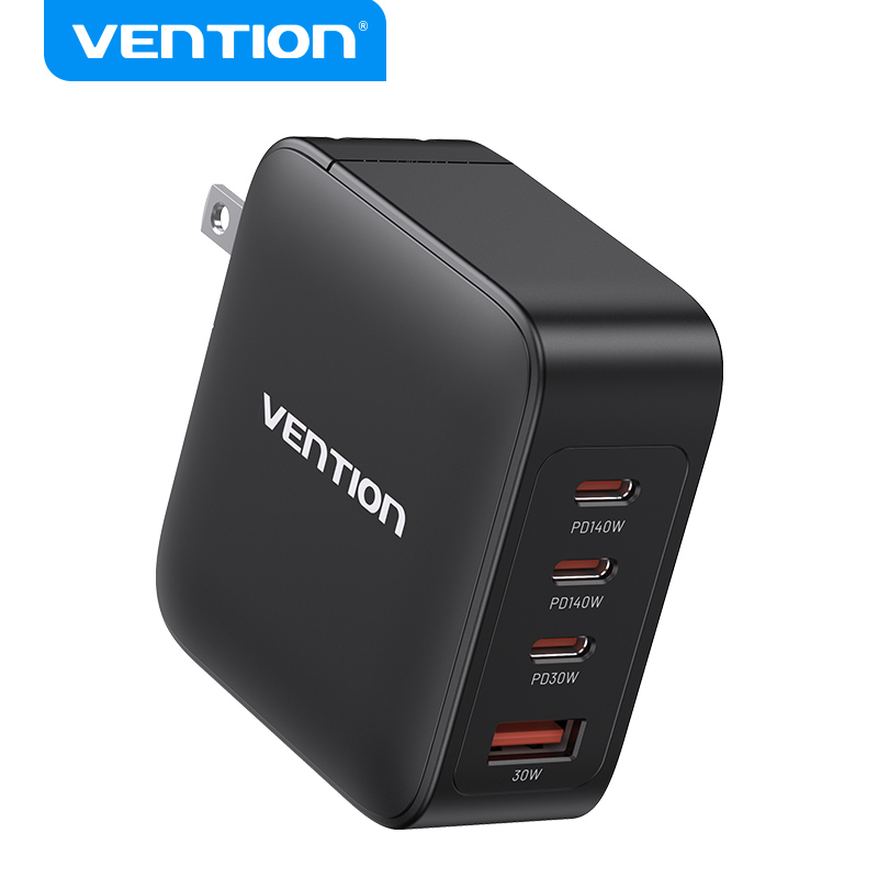 Vention Bộ Sạc Nhanh 4 Cổng 140W GaN USB-C PD3.1 Sạc Siêu Tốc Type-C Sạc Macbook Pro 16", iPhone, iP