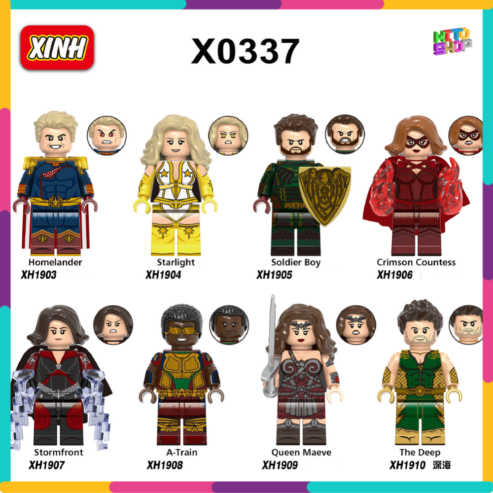 Xếp hình lắp ráp minifigures siêu anh hùng phá hoại the boys x0337