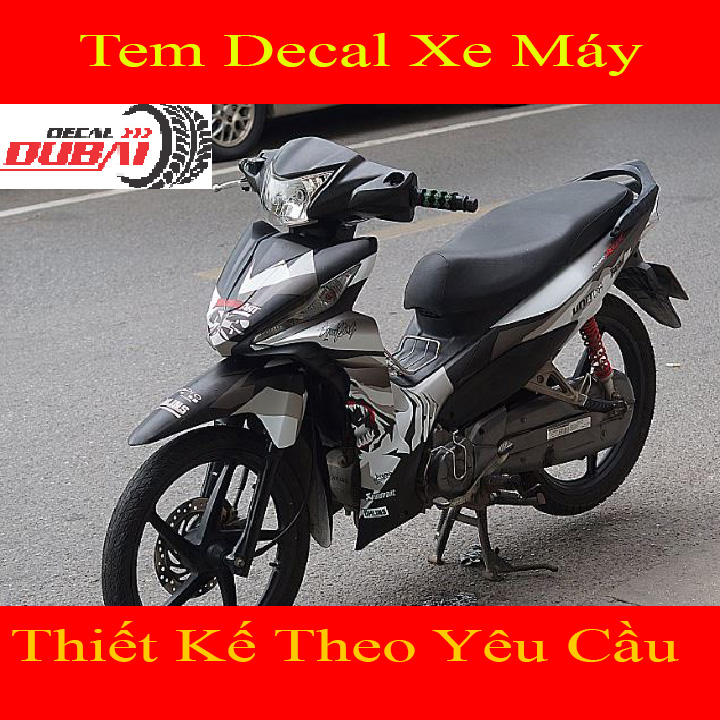 Tem Trùm Dán Wave RSX Cá Mập Trắng Đen