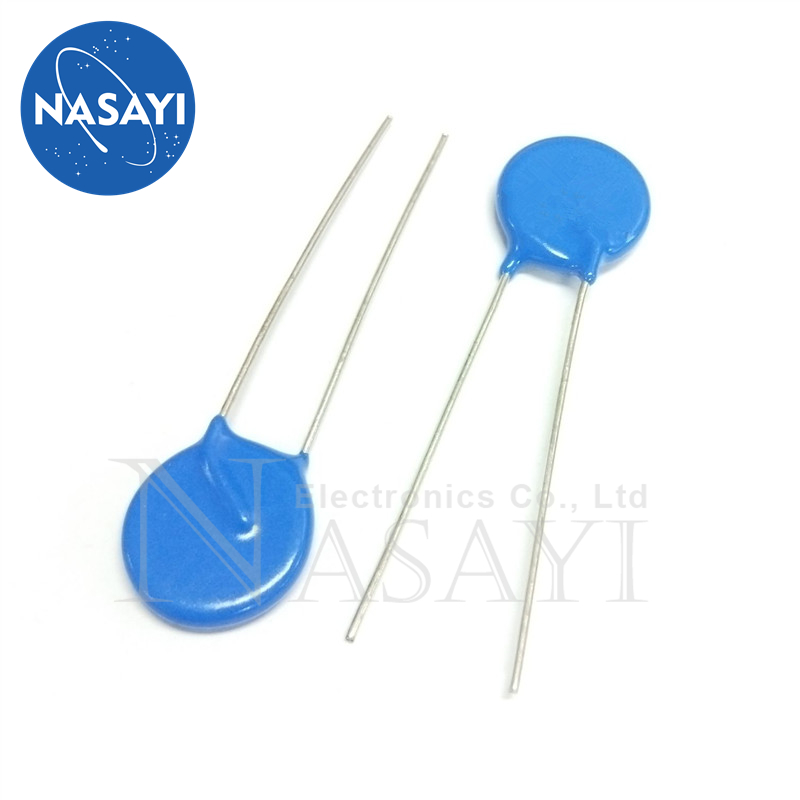 100pcs 10d561k 560v 直插二脚压敏电阻 蓝色 10d561