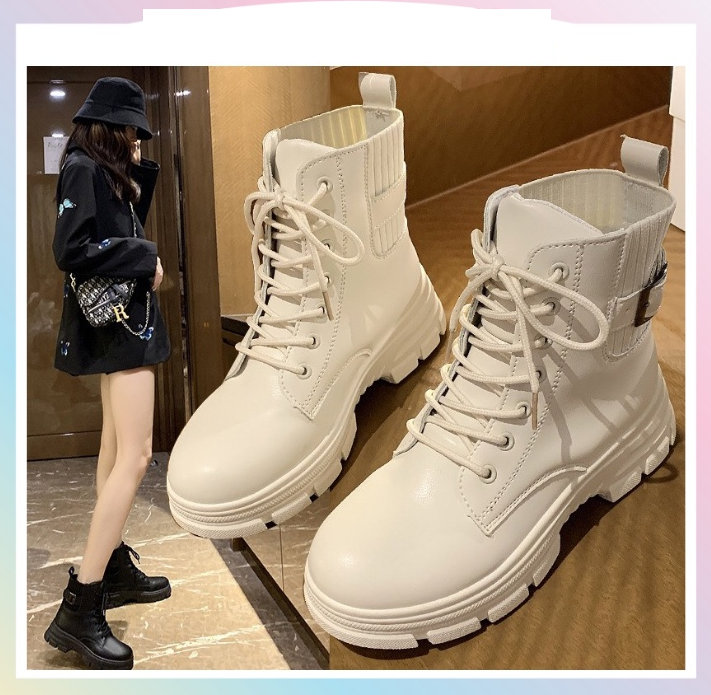 Giày Bốt Nữ Da Mềm Cổ Chun Bốt Nữ Cao Cổ Khoá Cài Có Cổ Chun Cao Cấp