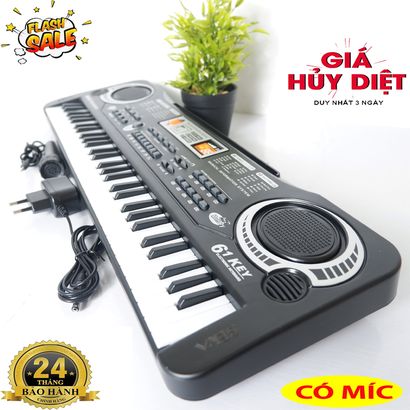 [ ĐÀN PIANO 2023 ] Đàn Chính Hãng  61 Phím - Đàn Piano Cho Bé Mới Học Nhạc - Tặng Kèm Micro - Giúp Bé Rèn Luyện Tính Sáng Tạo - Đôi Tay Linh Hoạt - Trí Não Phát Triển - Bảo Hành 12 Tháng