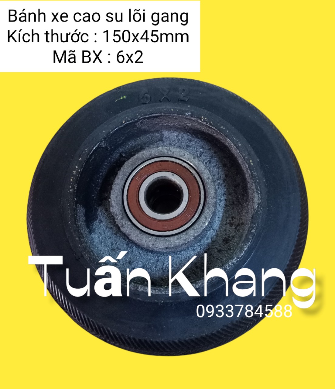 Bánh xe 150mm cao su đúc có vòng bi