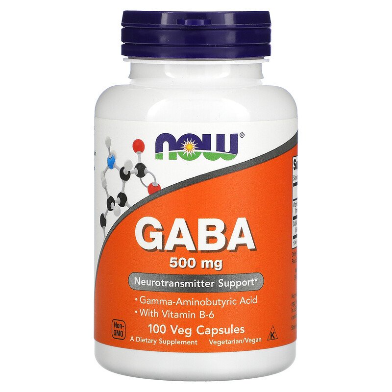 HCM Now Foods, GABA with Vitamin B-6, 500 mg, 100 Veg Capsules