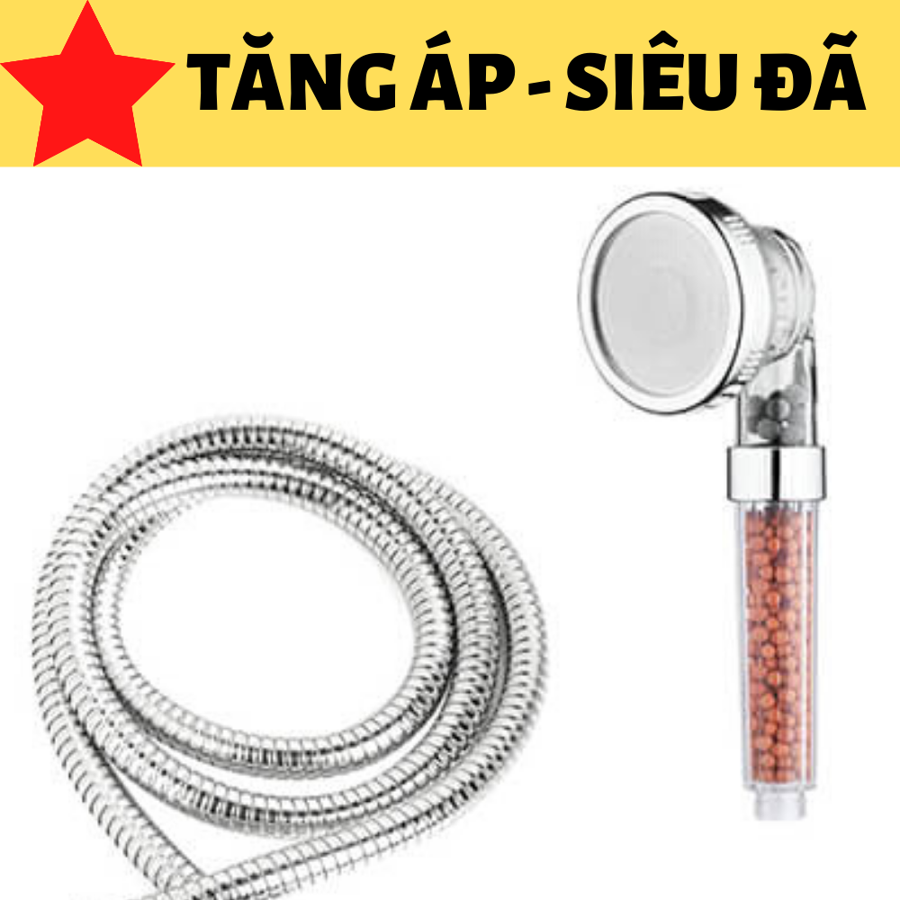 Vòi tắm hoa sen tăng áp tặng kèm dây công nghệ nano