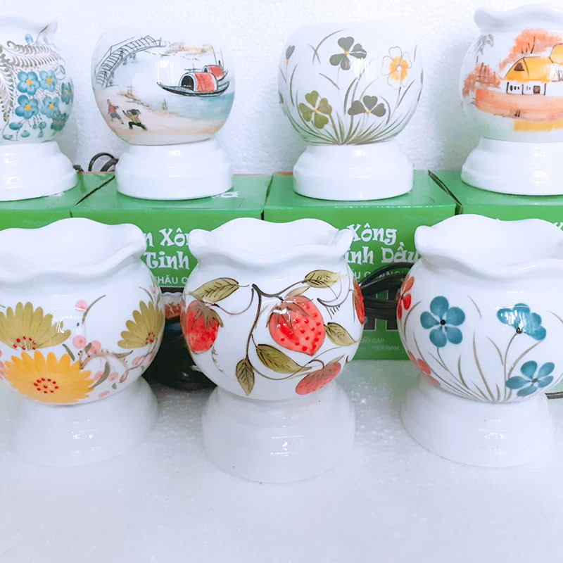 Đèn xông tinh dầu gốm sứ Bát Tràng [LOẠI LỚN] - Mẫu chọn ngẫu nhiên