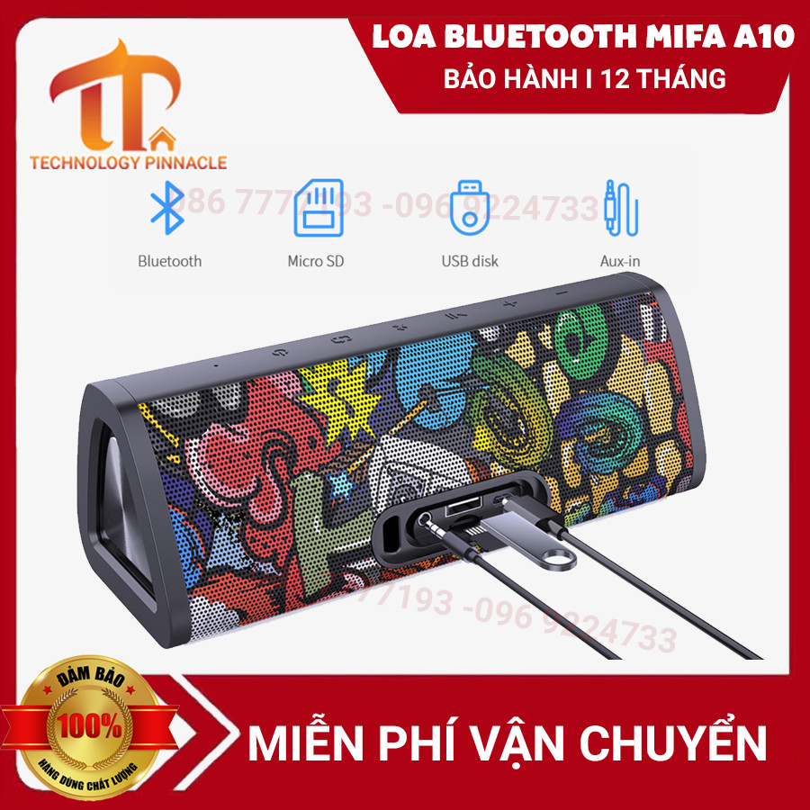 [HCM][Phiên Bản Nâng Cấp MIFA A10] Loa Bluetooth Mifa A10+ Super Bass-Hàng Chính Hãng Âm Thanh HD Sắc Nét Công Suất 10W THẺ NHỚ / AUX / Chống Nước IP56 EXTRA BASS Kết Nối Bluetooth 4.0 & NFC Pin 24H. BẢO HÀNH 12 THÁNG