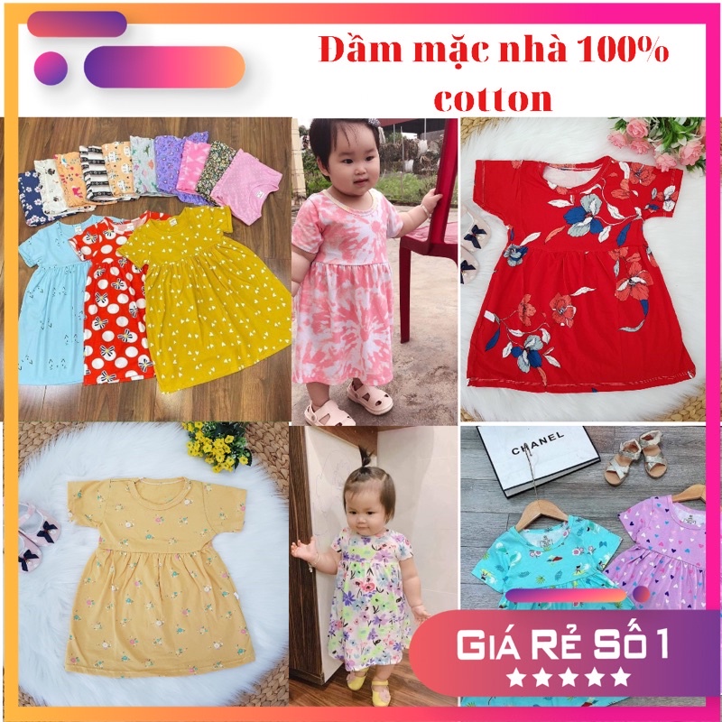 Đầm cho bé gái váy cho bé gái váy mặc nhà chất liệu 100% cotton