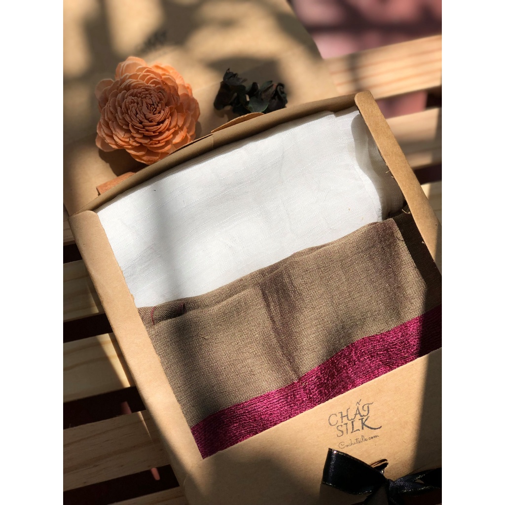 Khăn choàng lụa tơ tằm CHẤT SILK cho nữ từ sợi tơ nhỏ đều không tua kiểu