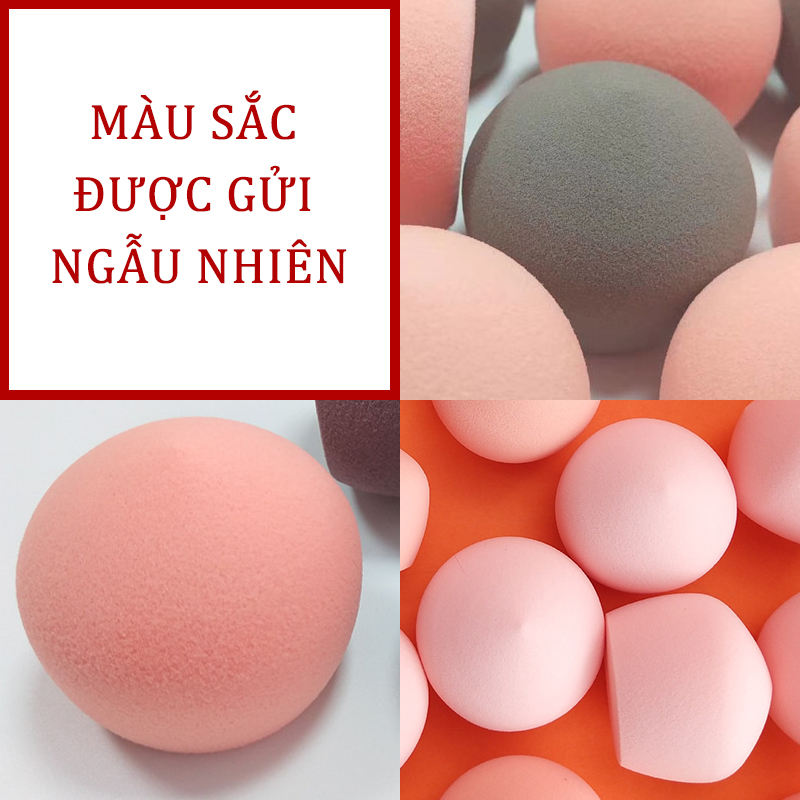 Mút trang điểm,Bông Mút Trang Điểm Tán Kem Nền [Hình quả đào]-Màu sắc được vận chuyển ngẫu nhiên