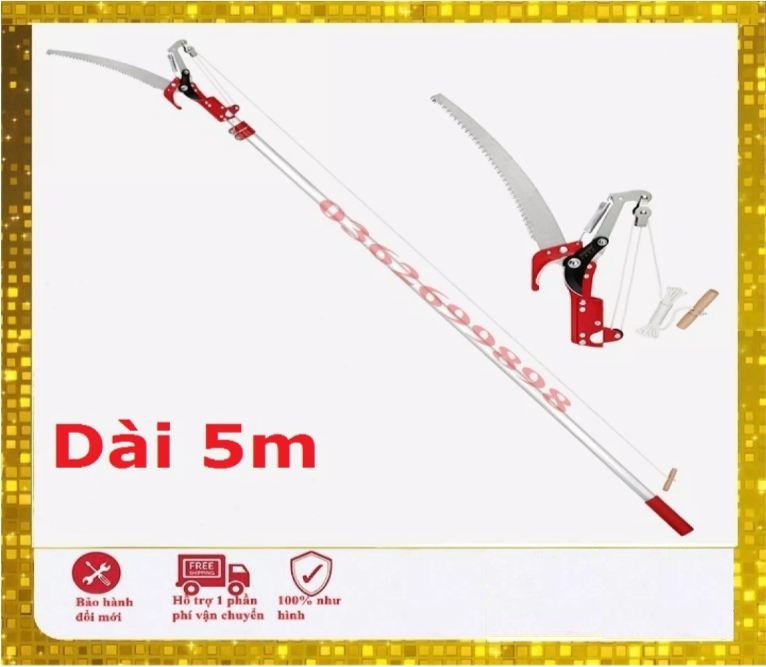 Kéo cắt tỉa cành cây trên cao,hái hoa quả dài 5m,kéo hái hoa quả trên cao giật dây