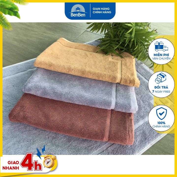 Thảm lau chân cotton size 45x65cm hàng VN dày thấm hút tốt, thảm chân khách sạn spa - Ben Ben