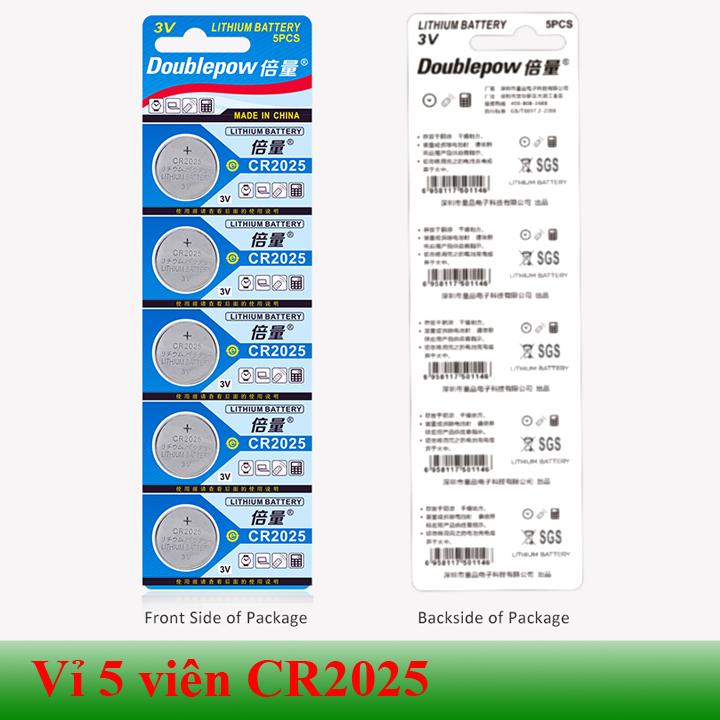 Pin cúc áo Doublepow CR2025 3V dùng cho các thiết bị điện tử