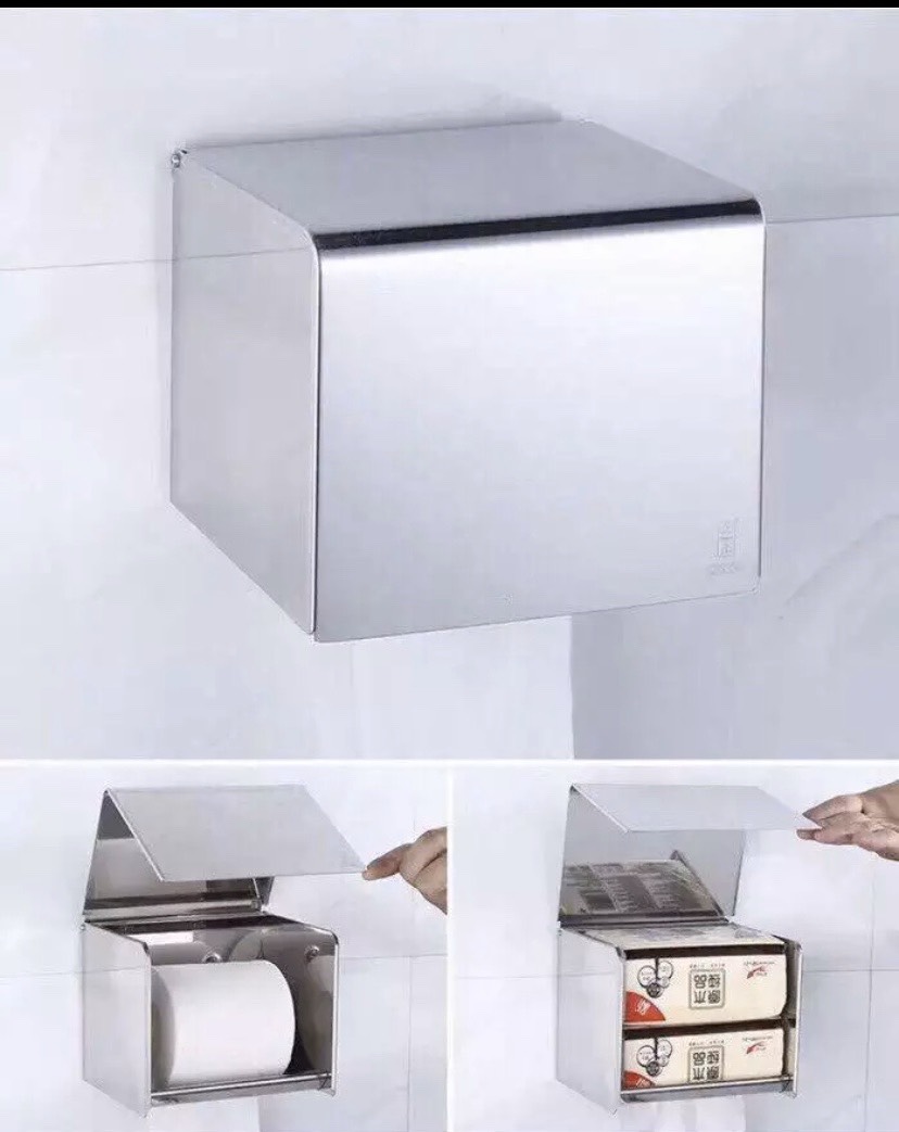 Hộp đựng khăn giấy vuông inox304 cao cấp