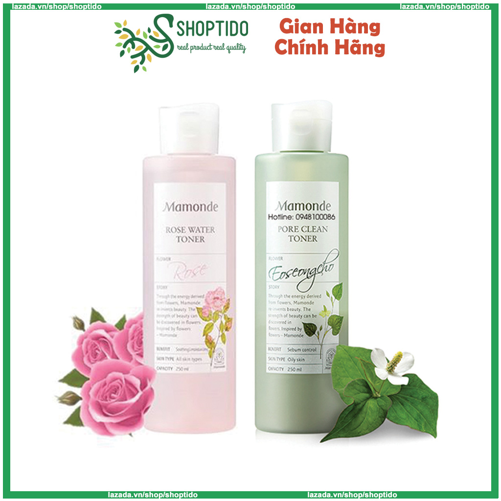 Nước Hoa Hồng Mamonde Rose Water Toner hỗ trợ cấp ẩm, mịn da, 250ml