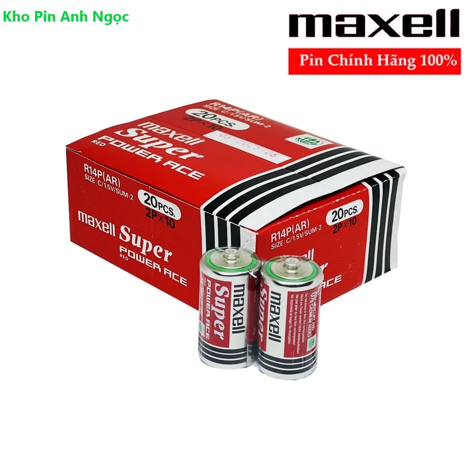 Pin trung maxell r14 vỉ 2 viên - hàng chính hãng