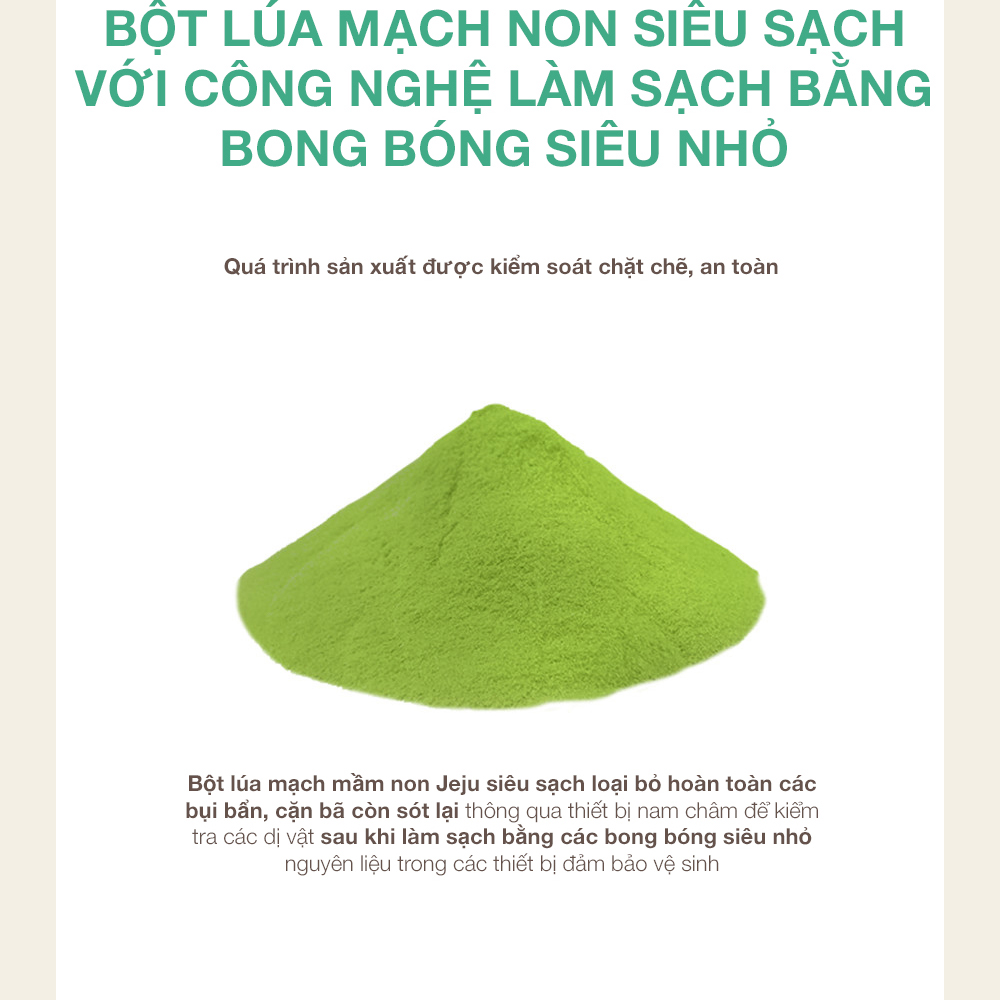Bột Lúa Mạch Non Baeksagibyeol Jeju Barley Sprout Powder Nâng Cao Sức Khỏe, Cung Cấp Vitamin Khoáng Chất Hàn Quốc 100g
