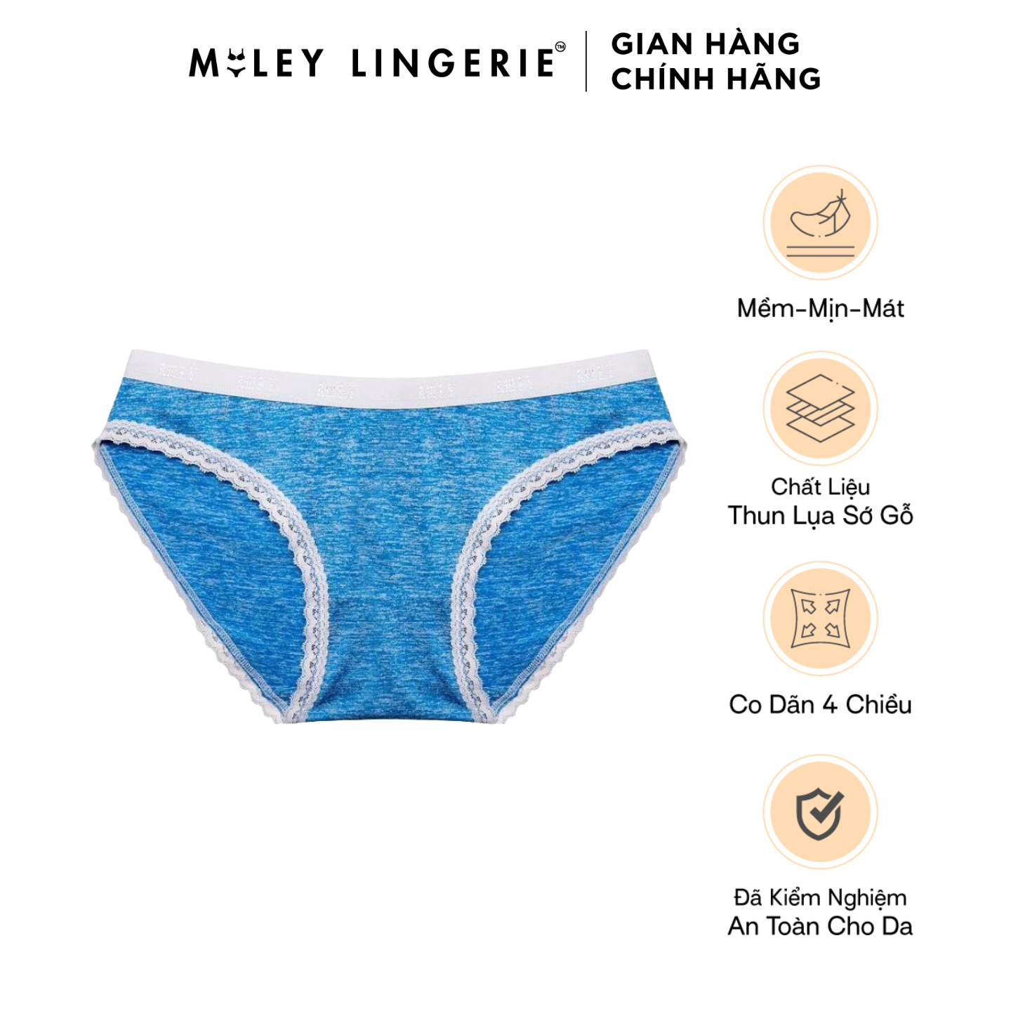 Quần lót thun lụa cd sớ gỗ fashion co giãn 4 chiều thoáng mát màu xanh dương miley lingerie