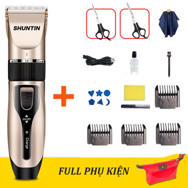 TÔNG ĐƠ TĂNG ĐƠ CẮT TÓC SHUNTIN CẦM TAY NGƯỜI LỚN TRẺ EM GIA ĐÌNH DÙNG PIN CÔNG SUẤT LỚN AN TOÀN - Tặng Kèm Phụ Kiện