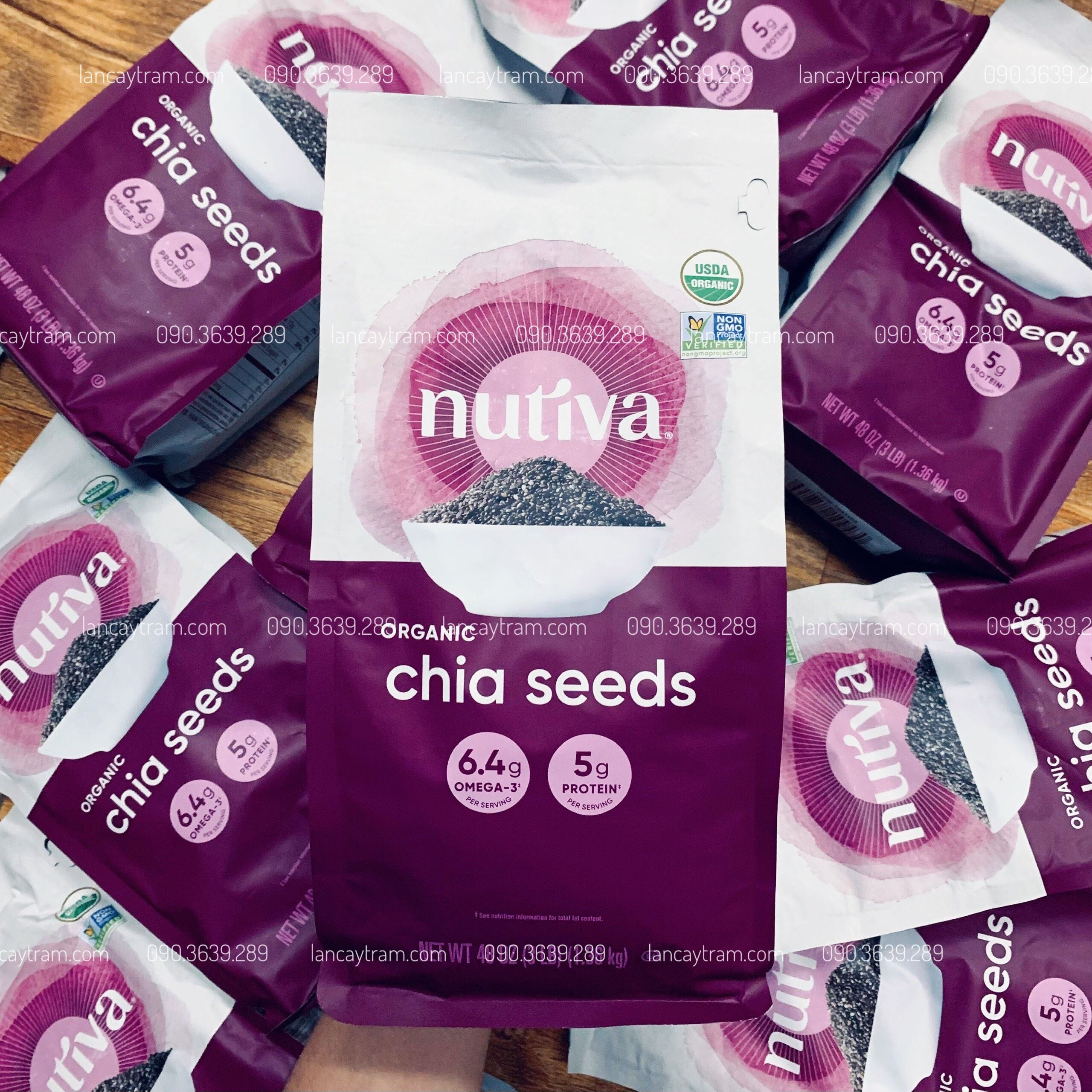 Hạt chia Nutiva organic chia seed của mỹ 907g  mẫu mới