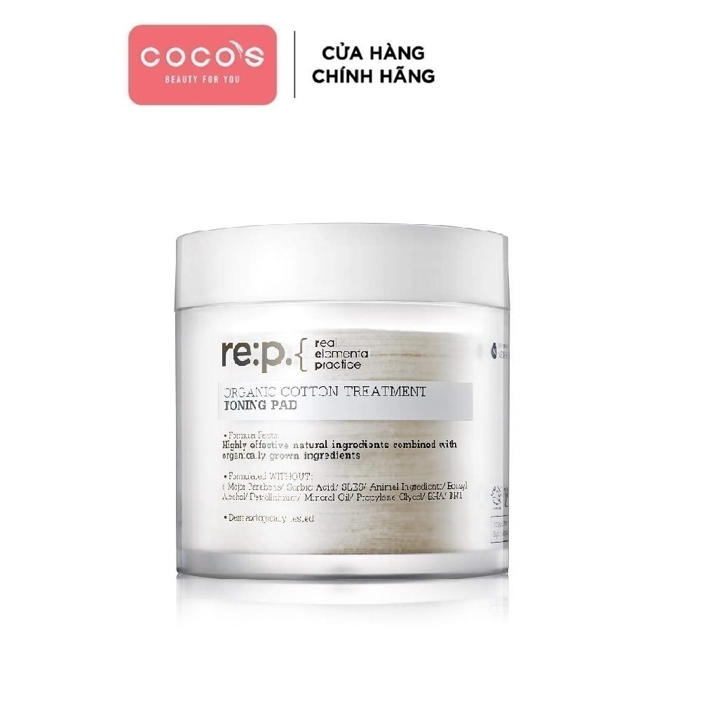 Toner dạng miếng RE:P Organic cotton treatment toning pad