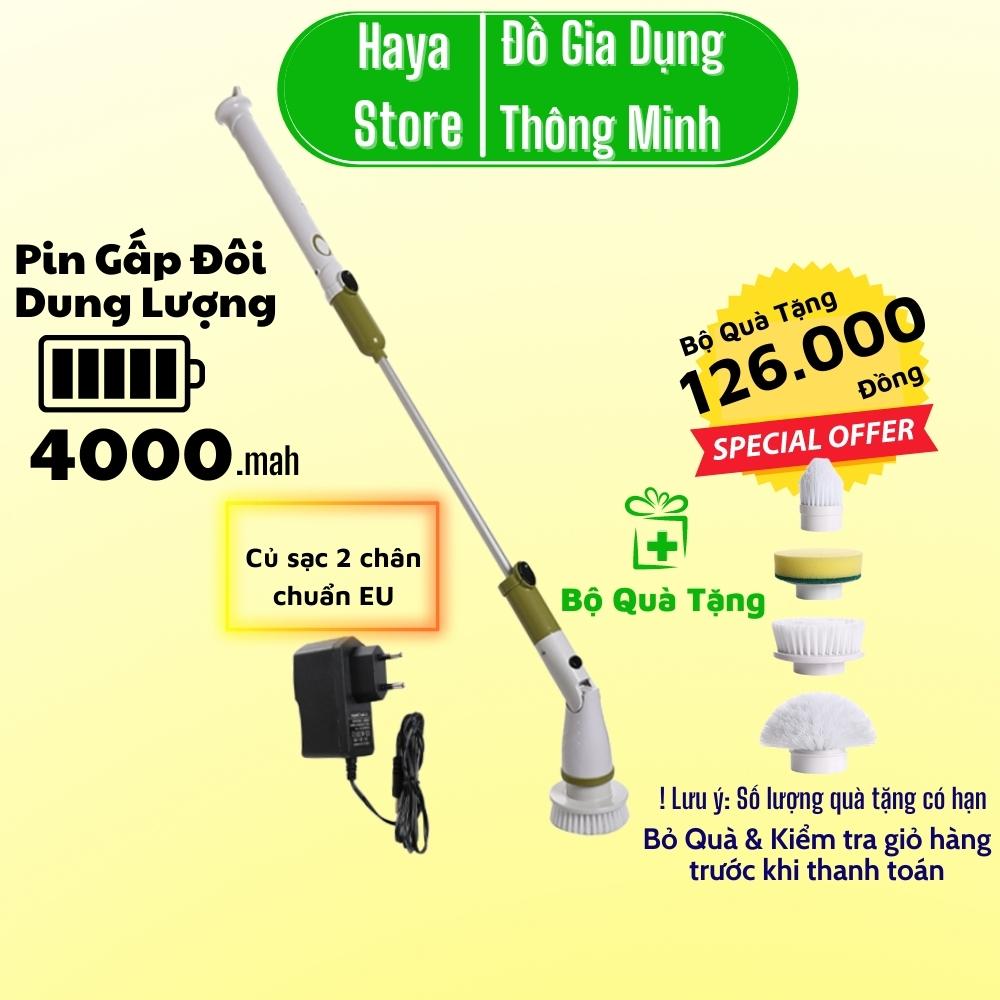 Chổi Cọ Nhà Vệ Sinh Bồn Cầu Toilet Bằng Điện Bàn Chải Làm Sạch Vệ Sinh Nhà Tắm Không Dây Kèm Với 4 Đầu Thay Thế Tiện Lợi