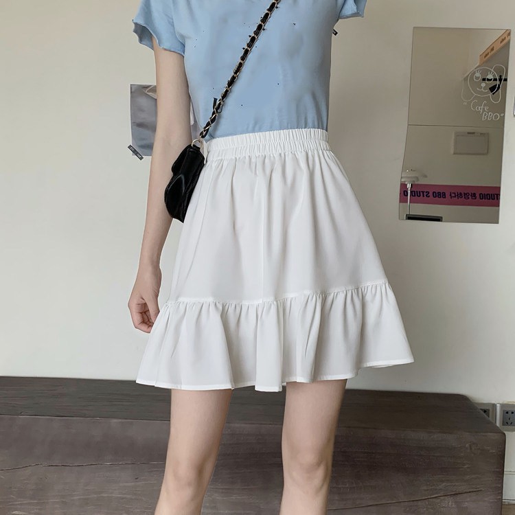 [EVACICI] Chân váy ngắn 2 tầng xếp ly bồng bềnh ulzzang hai màu đen, trắng, chân váy ngắn 2 lớp vải voan (có video )