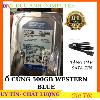 Ổ cứng HDD WESTERN 500GB Blue (Hàng Tháo Máy Bộ- mới trên 90%) - Bảo hành 12 tháng 1 đổi 1