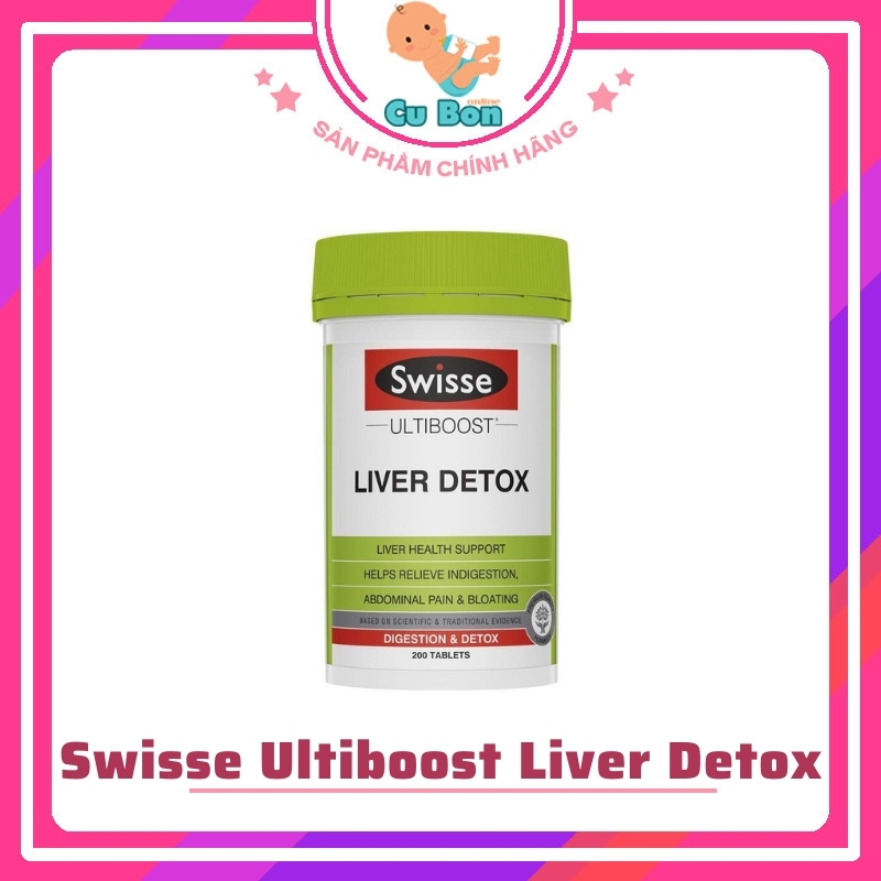 Thải độc gan Swisse Liver Detox 200 viên của úc Giải độc gan hỗ trợ tăng cường chức năng gan cho người từ 18 tuổi