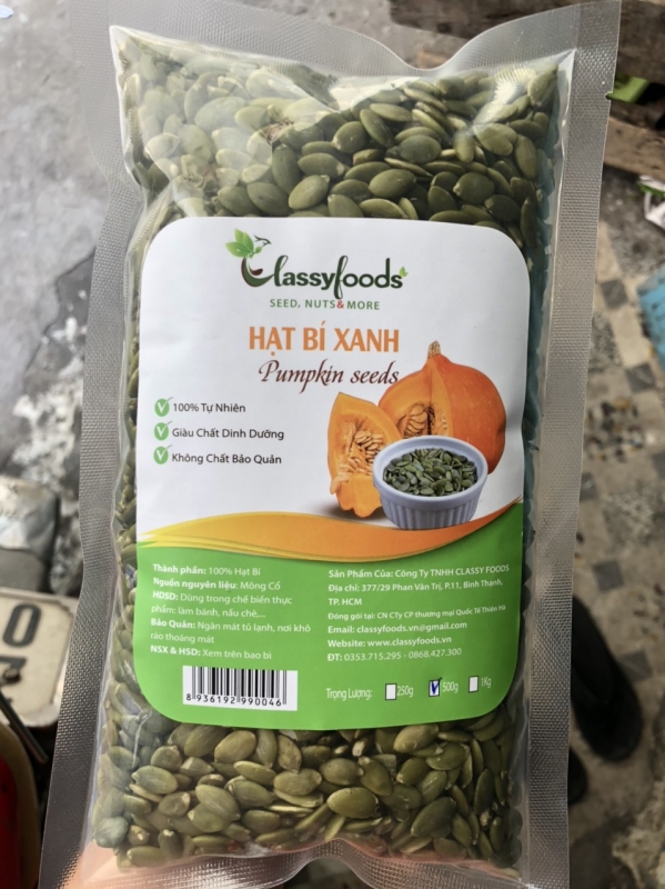 Hạt bí xanh " Pumpkin seeds " tách vỏ 1 kg